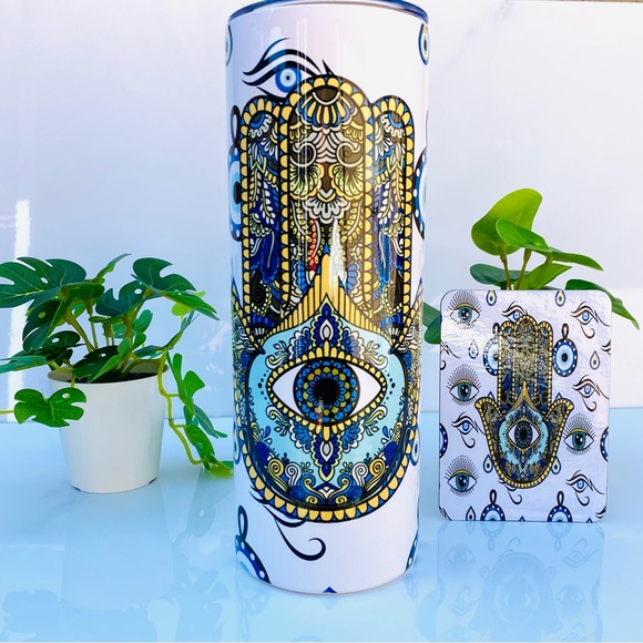Evil Eye Tumbler, Turkish Evil Eye, Evil Eye Cup, 20 Oz Evil Eye Tumble - Picture 3 of 5
